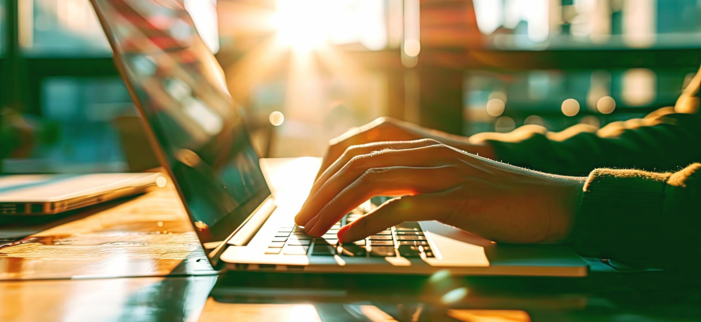 Financieel analist bekijkt gegenereerd rapport op scherm